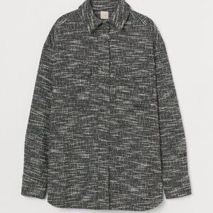 Oversized Shacket in black/white melange